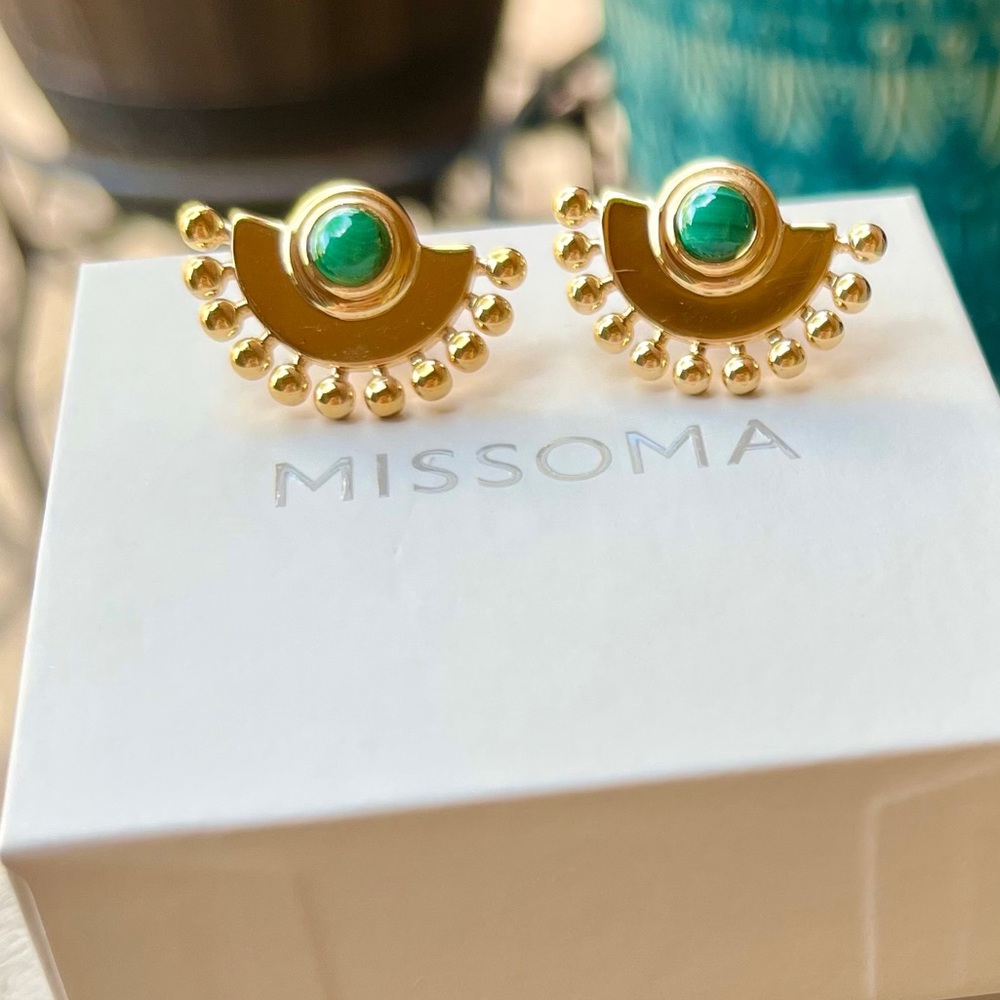 Missoma x Harris Reed Zenyu Fan Gemstone Stud Earrings